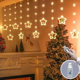 Party Decoration Christmas LED Lamp Snowflakes Decor USB Plug 2024 Year Decorations String Lights Room Fairy