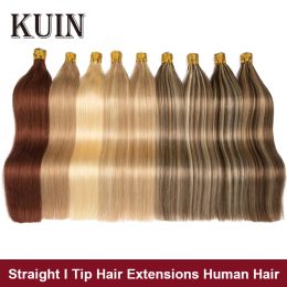 Extensions KUIN Straight I Tip Hair Extensions Natural Real Human Hair Extensions 50pcs/ Set Keratin Capsule Brown Blonde Colour 1226inch