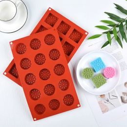 Moulds 15 Cavities Silicone Chocolate Moulds Fondant Moulds Flower Shape Cake Soap Mould baking tools kitchen gadget cooking baking