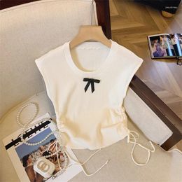 Women's Tanks Women Apricot Crop Top Vintage Y2k Camisole Green Corset Sleeveless Solid Color Vest 90s Tank Tops 2000s Clothes Summer 2024