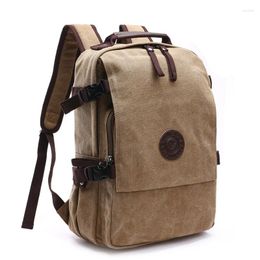 Backpack Casual Canvas Travel Large Capacity 15.6-inch Computer Bag Retro Washed Infantry Pack Men School Bags