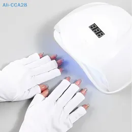 Nail Dryers 1 Pair Anti UV Gloves Shield Glove Fingerless Manicure Art Tool LED