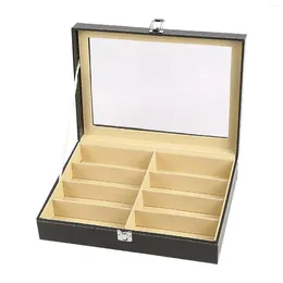 Jewellery Pouches Eyeglasses Eyewear Display Case 8 Compartments Portable Sturdy Easily Pull Open Durable Glasses For Bathroom Drawer