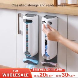Organisation Innovative Wall Mounted Plastic Bag Dispenser Organiser for Kitchen and Home Easy Access, Neat Organisation and Spacesaving