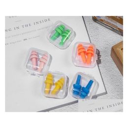 Earplugs Sile Learn Waterproof Noise Reduction Swimming Equipment Outdoors Antisnoring Sleep Ear Plugs Bright Colour Silica 8440143 Dro Otmnc