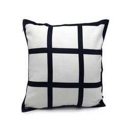 Blank Sublimation Pillow Case Black Grid Heat Transfer Throw Cushion Cover Home Sofa Pillowcases 4040cm DDA5471137318