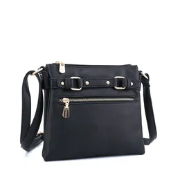 Shoulder Bags Elegant Sling Handbags Solid Color Women PU Leather Simple Messenger For 2024
