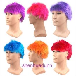 Colored mens hair short makeup ball wig activity props funny dressing up headwear headgear ultra