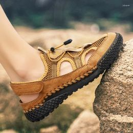 Casual Shoes Large Size Handmade Sewn 2024 Men's Sandals