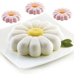 Moulds Meibum Daisy Flower Design Mousse Mould 1 or 6 Cells Silicone Cake Moulds Kitchen Dessert Bakeware Set Party Pastry Baking Tools