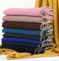 Product Diamond chiffon Women Long Hijab Scarf Muslim Lady Hijab Caps Islam Clothing Turban Shawl Headscarves6730989