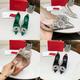 Quality High Women's Shoes Leather Soled High Heels Sexy Pointed Sandals with Card Dust Bag Wedding 35-40 Original Quality