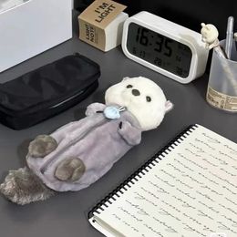 Creative Cute Cartoon Plush Pen Case Animal Doll Soft Cute Healing Doll Pen Case Middle School Student Stationery Storage Bag