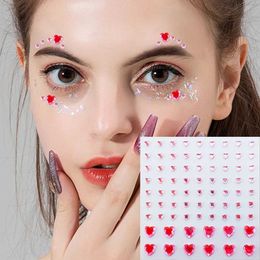 PUQ0 Tattoo Transfer Crystal Tattoo Sticker Glitter Eyeliner Eyebrow Makeup Face Eyes Diamond Temporary Tattoo Rock Rhinestone 3D Eyeliner Stickers 240426