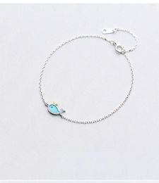 Link Bracelets 1PC Epoxy Accessories Fashion Girls Gift Silver Bracelet For Women Cuff Cute Whale Dolphin8255667