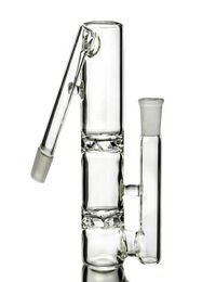 Clear Double Cyclone Glass Ash Catcher 45 Degree 14mm 18mm Ashcatcher Dis Perc Ash Catchers Smoking Bong Accessories Dab Tools221U8547156