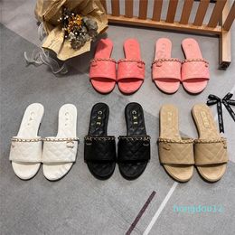15A Slippers mule sandles for women designer shoes Summer Beach Classic Flat Sandal Summer Lady Leather Women shoes 35-42