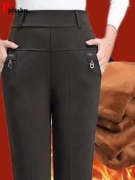 Women's Pants Plus Velvet Winter Thicken Pencil Warm Casual Legging Oversized 5xl Pantalon Elastic Waist Plush Thick Sweatpants