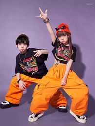 Stage Wear Kids Street Dance Hip Hop Clothes Boys Loose T Shirt Pants Girls Jazz Modern Performance Costume Teens Casual