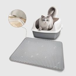 Houses Waterproof EVA Double Layer Cat Litter Box Mat Nonslip Sand Cat Pad Washable Bed Mat Clean Pad Matunder The Cat Litter Box