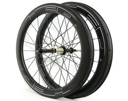 700C 60mm depth 25mm width carbon wheels clincherTubular road bike carbon wheelset Ushape rims with powerway R36 h8314149