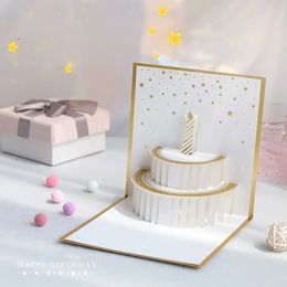 new 1Pcs 3D Greeting Cards Happy Birthday Card for Girl Kids Christmas Wedding Birthday Cake Pop-Up Greeting Cards Postcards Gifts for