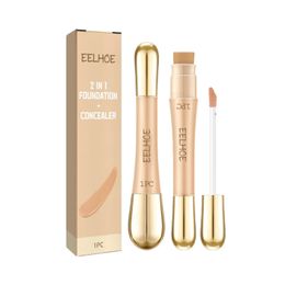 Sdatter EELHOE 2 in 1 Double-End Concealer Anti Freckle Dark Circles Corrector Face Brighten Concealer Foundation High Coverage 240412