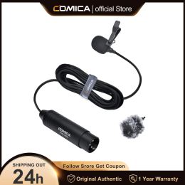 Microphones Comica CVMV02O Lavalier Microphone Wired Lapel Microphone XLR Omnidirectional Mic For Camcorder Youtube Vlog Blogger