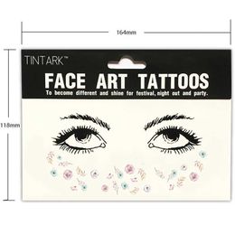 Z1I3 Tattoo Transfer temporary face tattoo cute small flowers womens tattoos face stickers eye make up decal waterproof for girls woman 2020 new 240427