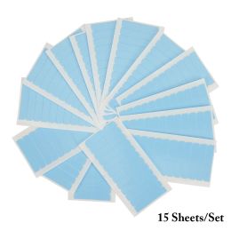Adhesives 15 Sheets/pack 4cm* 0.8cm Blue Adhesive Double Sided Tape Waterproof and Sweat Proof Replacement Tape in Human Hair Extension
