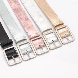 Belts Shinning Fashion PU Leather Women Pin Buckle Wide Waist For Jeans Dress Lady Girl Wild Waistband Strap