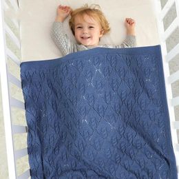 Blankets Baby Knitted Born Boys Girls Swaddling Wrapper Soft Infant Bebes Stroller Clip Quilts 100 80cm Toddler Throw Blanket