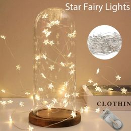 Strings 4m Mini LED Star Fairy Lights CR2032 Battery Bedroom Decoration Outdoor Garden Lighting Wedding Party Ornament Gift DIY Lamp