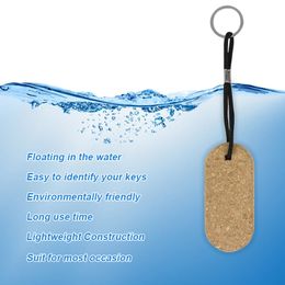 10 sets of cork Rounded rectangle shaped keychain made of pure wood and blank material customizable keychain