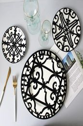 Whole kinds size black ceramic dishes dinnerware decorative bone china dinner plate sets steak dessert tableware1483754