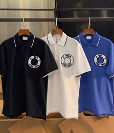 Fashionable Mens Polo Shirt t Shirt with Loop Badge Embroidered Casual Couples Summer Classic Designer Tee High-quality Short Sleeved European Size S-xl