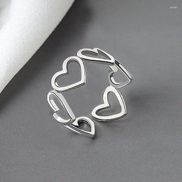 Cluster Rings Korean Star Style Simple Heart For Women Men Valentine's Day GIFT Wedding Ring Jewellery 2024