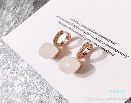 designer jewelry women hoop earrings color stone micro inlaid candy color square stone crystal earrings diamond earrings7882217