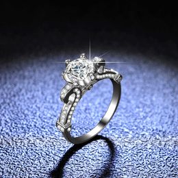 Sterling Sier 925 Ring Moissanite Ring Womens Ring Six Claw Classic Guard Proposal Ring Tiktok Live