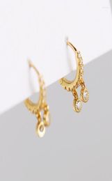 Hoop Earrings 100 925 Silver Small Round Gold Colour Golden Bell Shape Zirconia Earring Ear For Women Pendientes Geometric Ring 202547702