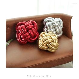 Pillow Stylish Chinese Knot With Gold Knotting For Home Office Decor Pattern And Woven Tassels Sofa Bed