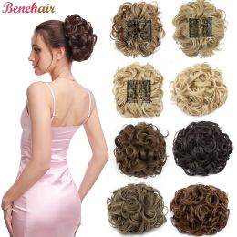 Chignon Chignon Chignon BENEHAIRSynthetic LARGE Comb Clip In Hair Curly Chignon Hair Pieces Women Updo Cover Hairpiece Ponytails Hair Bu