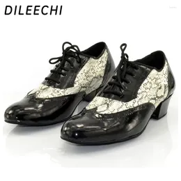 Dance Shoes DILEECHI Brand Men's Genuine Leather Latin Ballroom Dancing Party Square Plus Size 46