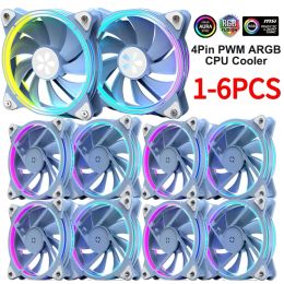 Fans Yeston ZEAGINAL 12cm PC Case Cooling Fan Hydraulic 4Pin PWM 1800RPM CPU Cooler ARGB Adjustable computer Case Fan Ventilador