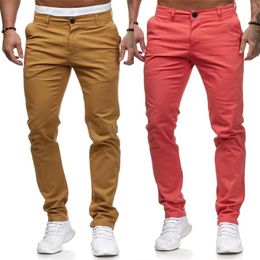 Men's Pants Autumn Mens Cotton Casual Stretch Male Trousers Long Straight High Quality PantSuit Solid Colour Outdoor Hiking