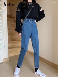 Women's Jeans Autumn High Waisted Black For Women Casual Baggy Straight Harem Pants Female Korean All-Match Denim Trousers Ladies