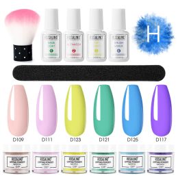 Glitter ROSALIND Nail Dipping Powder Kits Art Decorative Esmalte Semi Permanent Resin Glitter Crystal Acrylic Nail Powder Base Coat Sets