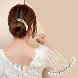 Hair Clips Rhinestone Comb Fashion Bridal Headpiece Pearl Crystal Headwear Jewellery Accessories Metal Bun Hairclips Girls