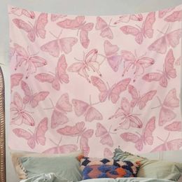 Tapestries Pink Butterfly Tapestry Wall Hanging Hippie art Hippie decor Fungi woman Bohemian feminine Tapestry wall art house decor print