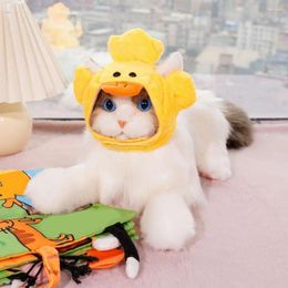 Dog Apparel Adjustable Pet Hat Funny Adorable Cat Hats Banana Duck Sunflower Flamingo Tiger Cartoon Design For Small Cats